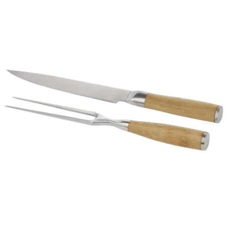 Set à découper personnalisable Cucinar en bambou et inox Set à découper personnalisable Cucinar en bambou et inox