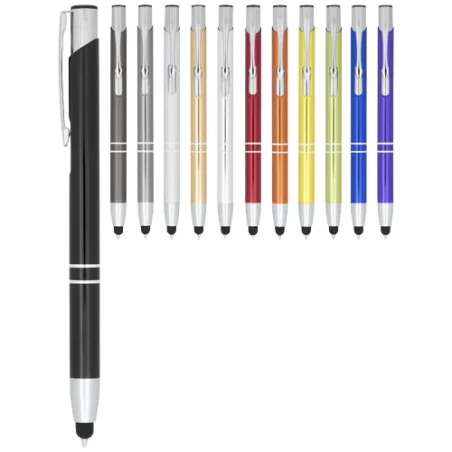 Stylo bille métallique personnalisé avec stylet Moneta