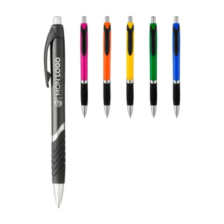 Stylo bille personnalisable avec grip en caoutchouc Turbo Stylo bille personnalisable avec grip en caoutchouc Turbo