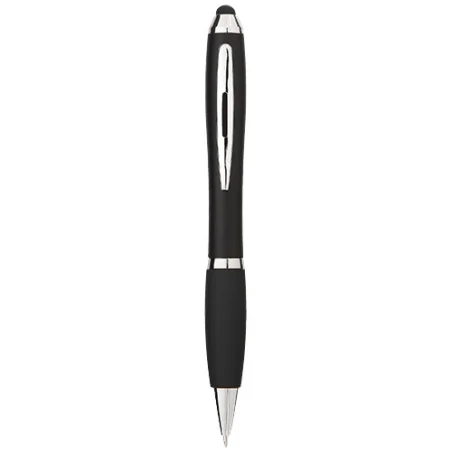 Stylo bille personnalisable avec stylet coloré avec grip noir Nash