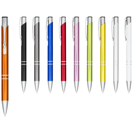 Stylo bille personnalisable rétractable en aluminium anodisé Moneta