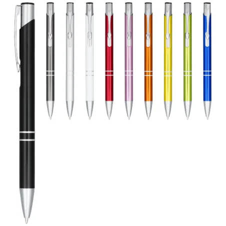 Stylo bille personnalisable rétractable en aluminium anodisé Moneta