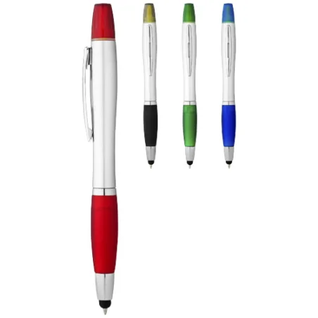 Stylo bille personnalisé avec fonction stylet et surligneur Nash Stylo bille personnalisé avec fonction stylet et surligneur Nash