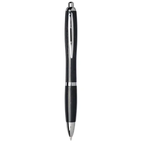 Stylo bille personnalisé en paille de blé avec pointe chromée Nash Stylo bille personnalisé en paille de blé avec pointe chromée Nash