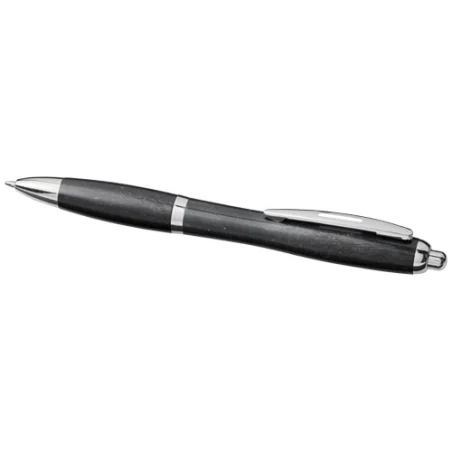 Stylo bille personnalisé en paille de blé avec pointe chromée Nash Stylo bille personnalisé en paille de blé avec pointe chromée Nash