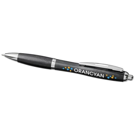 Stylo bille personnalisé en paille de blé avec pointe chromée Nash Stylo bille personnalisé en paille de blé avec pointe chromée Nash