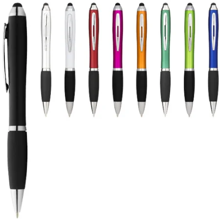 Stylo personnalisé stylet coloré avec grip noir Nash Stylo personnalisé stylet coloré avec grip noir Nash