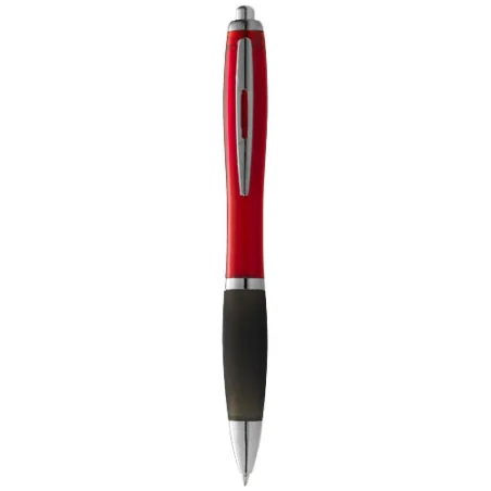 Stylo à bille publicitaire Nash avec grip noir Stylo à bille publicitaire Nash avec grip noir