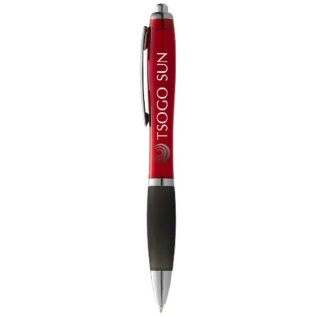 Stylo à bille publicitaire Nash avec grip noir Stylo à bille publicitaire Nash avec grip noir