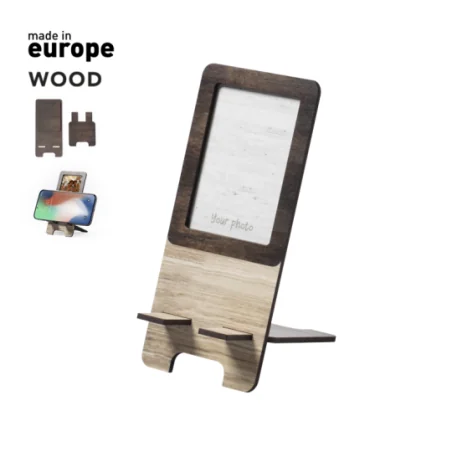 Support de téléphone publicitaire et cadre photo en bois Vappe