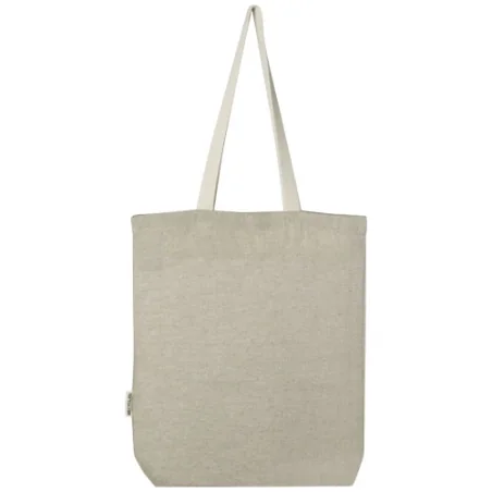 Tote bag personnalisé Pheebs en coton recyclé 150 g/m² de 9 l avec poche avant
