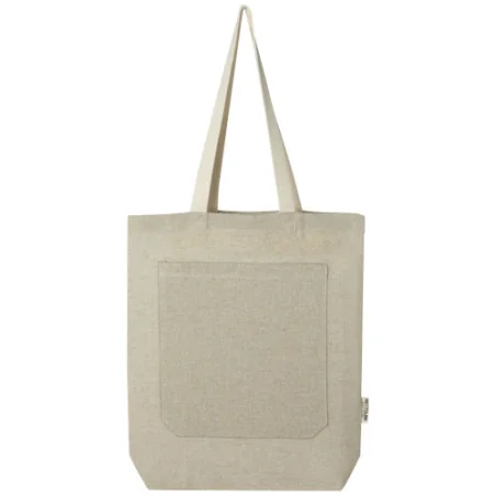 Tote bag personnalisé Pheebs en coton recyclé 150 g/m² de 9 l avec poche avant