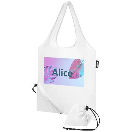 Tote bag personnalisé pliable Sabia en PET recyclé 7L