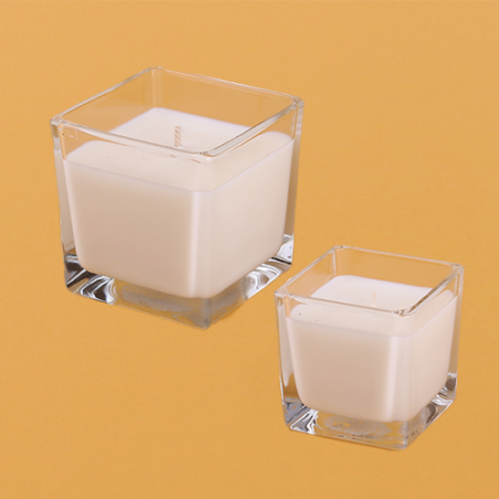 Bougie parfumée personnalisable Cube 300ml 100% Naturel