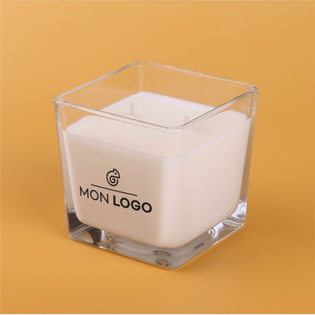 Bougie parfumée personnalisable Cube 300ml 100% Naturel