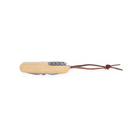 Couteau multifonctions personnalisable en inox et bambou Titan