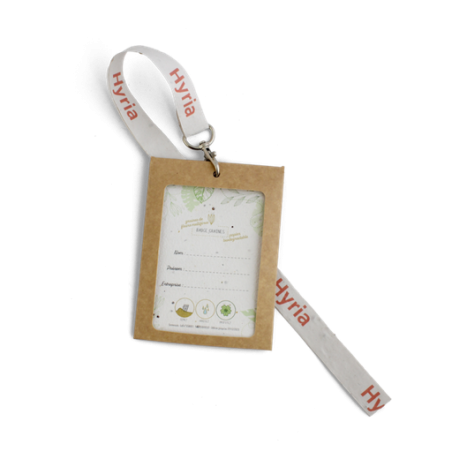 Porte badge avec badge en papier graines