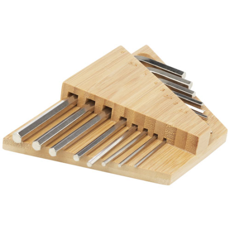 Trousse à outils personnalisable Allen en bambou à clé hexagonale