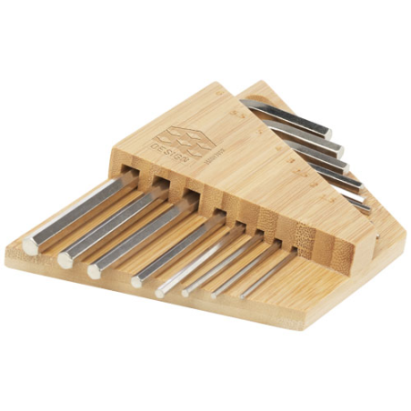 Trousse à outils personnalisable Allen en bambou à clé hexagonale
