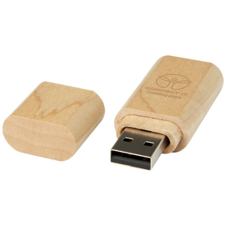 Clé USB personnalisée 2.0 en bois avec porte-clés