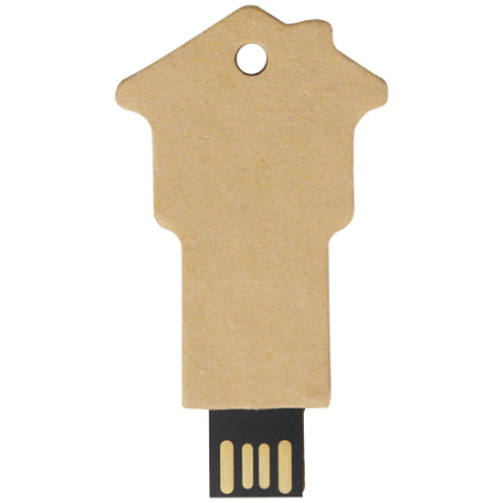 Clé USB personnalisable 2.0 en papier recyclé en forme de maison