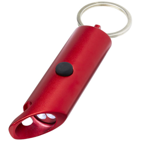 Lampe de poche personnalisé LED IPX Flare en aluminium recyclé avec ouvre-bouteille et porte-clés