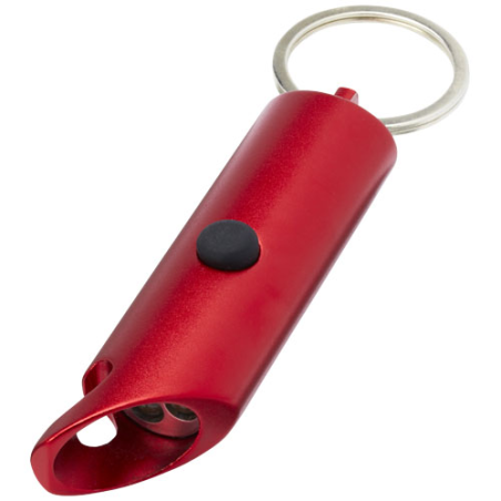 Lampe de poche personnalisé LED IPX Flare en aluminium recyclé avec ouvre-bouteille et porte-clés