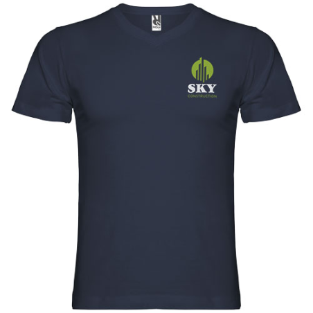 T-shirt publicitaire en coton 150 g/m2 Samoyedo col en V pour homme