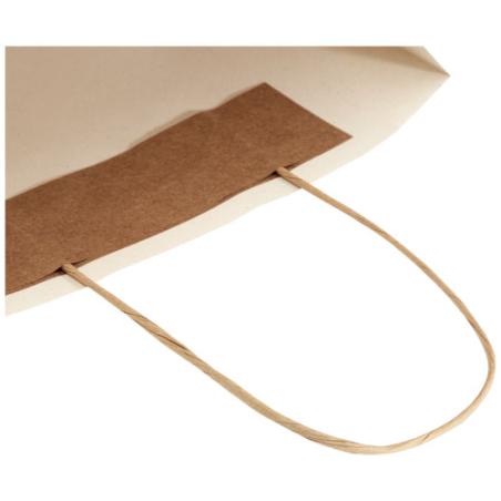 Sac en papier Kraft personnalisable fait à partir de déchet agricole , 24 x 9 x 24 cm