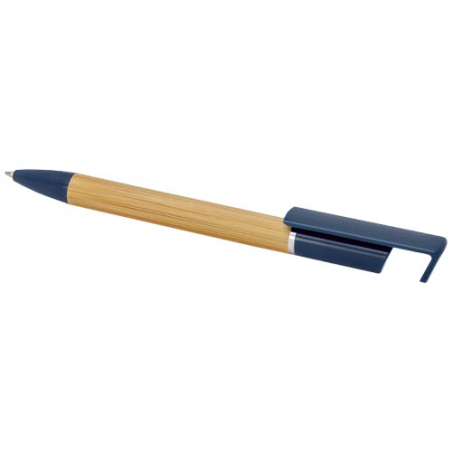 Stylo personnalisable en bambou et support de téléphone - Delfina