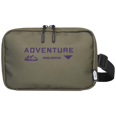 Trousse de toilette publicitaire modulaire en polyester recyclé certifié GRS - Roam Trousse de toilette publicitaire modulaire en polyester recyclé certifié GRS - Roam