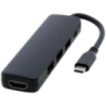 Hub usb publicitaire en plastique recyclé Loop RCS USB 2.0-3.0 avec port HDMI Hub usb publicitaire en plastique recyclé Loop RCS USB 2.0-3.0 avec port HDMI