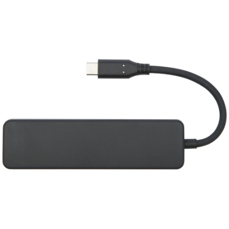 Hub usb publicitaire en plastique recyclé Loop RCS USB 2.0-3.0 avec port HDMI
