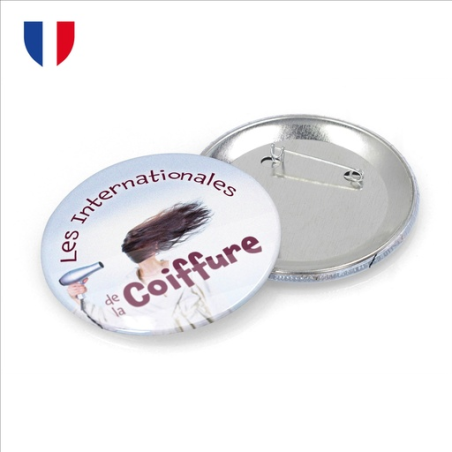 Badge personnalisable fermeture épingle – Ø 2,5 à 10 cm - Made in France Badge personnalisable fermeture épingle – Ø 2,5 à 10 cm - Made in France