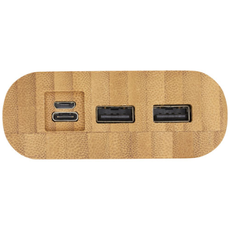 Batterie externe personnalisable Tulda de 20,000 mAh en bambou Batterie externe personnalisable Tulda de 20,000 mAh en bambou
