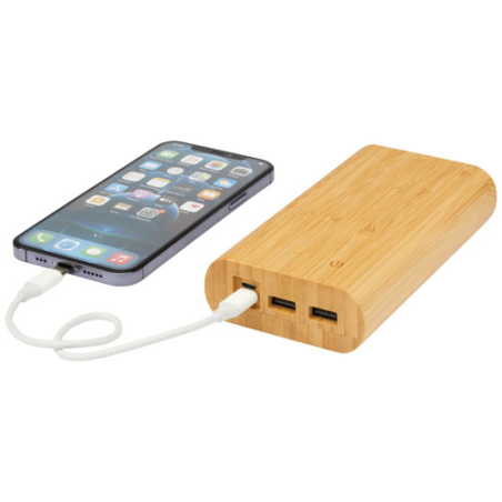 Batterie externe personnalisable Tulda de 20,000 mAh en bambou Batterie externe personnalisable Tulda de 20,000 mAh en bambou