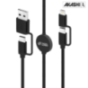 Cable personnalisable 4 en 1 data transfert et charge 65W - logo lumineux - Doni Cable personnalisable 4 en 1 data transfert et charge 65W - logo lumineux - Doni