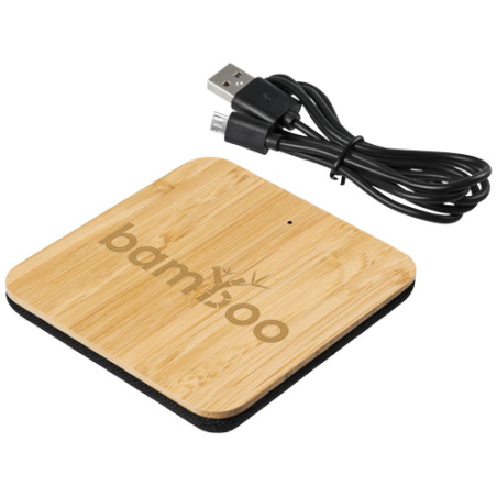 Chargeur sans fil personnalisé en bambou et tissu Leaf Chargeur sans fil personnalisé en bambou et tissu Leaf