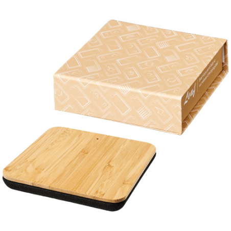 Chargeur sans fil personnalisé en bambou et tissu Leaf Chargeur sans fil personnalisé en bambou et tissu Leaf