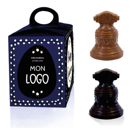 Cloche de Pâques personnalisées 80g - Chocolat noir ou au lait BIO - Carillon