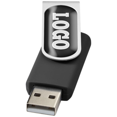 Clé USB personnalisée rotative avec doming gravure ou tampographie