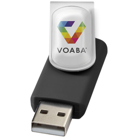 Clé USB personnalisée rotative avec doming gravure ou tampographie
