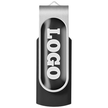 Clé USB personnalisée rotative avec doming gravure ou tampographie
