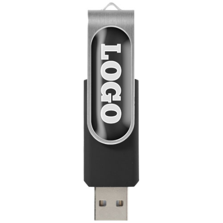 Clé USB personnalisée rotative avec doming gravure ou tampographie