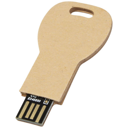 Clé USB&nbsp;personnalisée 2.0 en papier recyclé en forme de clé