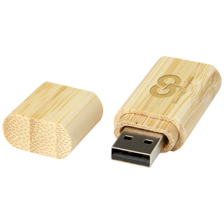 Clé USB&nbsp;publicitaire 2.0 en bambou avec porte-clés
