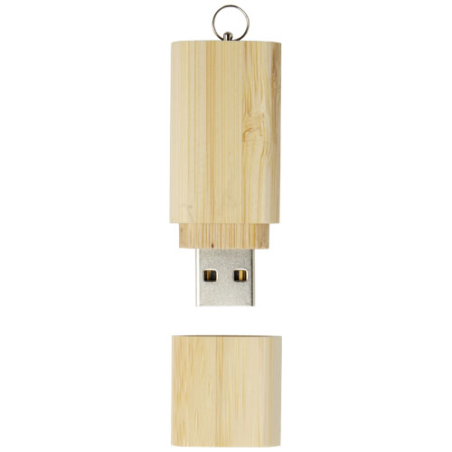 Clé USB&nbsp;publicitaire 2.0 en bambou avec porte-clés