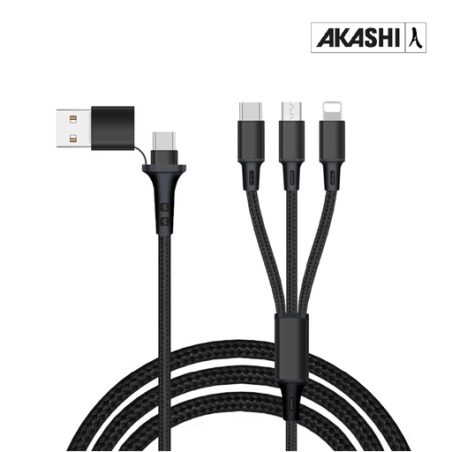 Câble de charge 20W personnalisable 4 en 1 en matériaux recyclés - Renkei