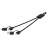 Câble de charge publicitaire 6-en-1 de 45 W en aluminium recyclé certifié RCS Câble de charge publicitaire 6-en-1 de 45 W en aluminium recyclé certifié RCS