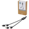 Câble de charge publicitaire 6-en-1 de 45 W en aluminium recyclé certifié RCS Câble de charge publicitaire 6-en-1 de 45 W en aluminium recyclé certifié RCS